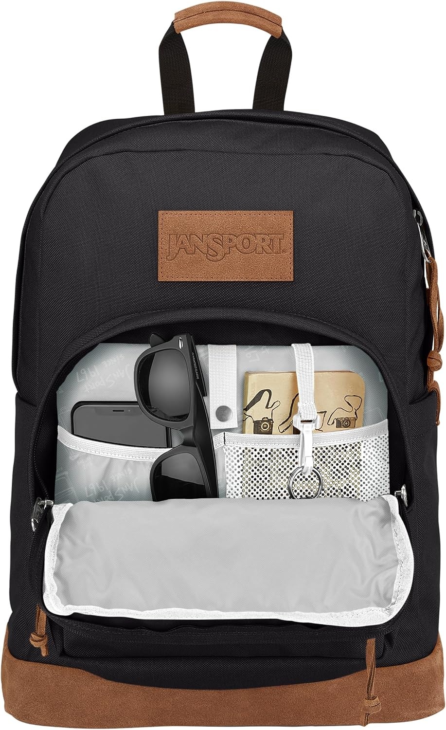 image:imageJanSport Right Pack Premium Backpack Daypack with 15 Laptop Sleeve Main Compartment Water Bottle Pocket BlackBlack