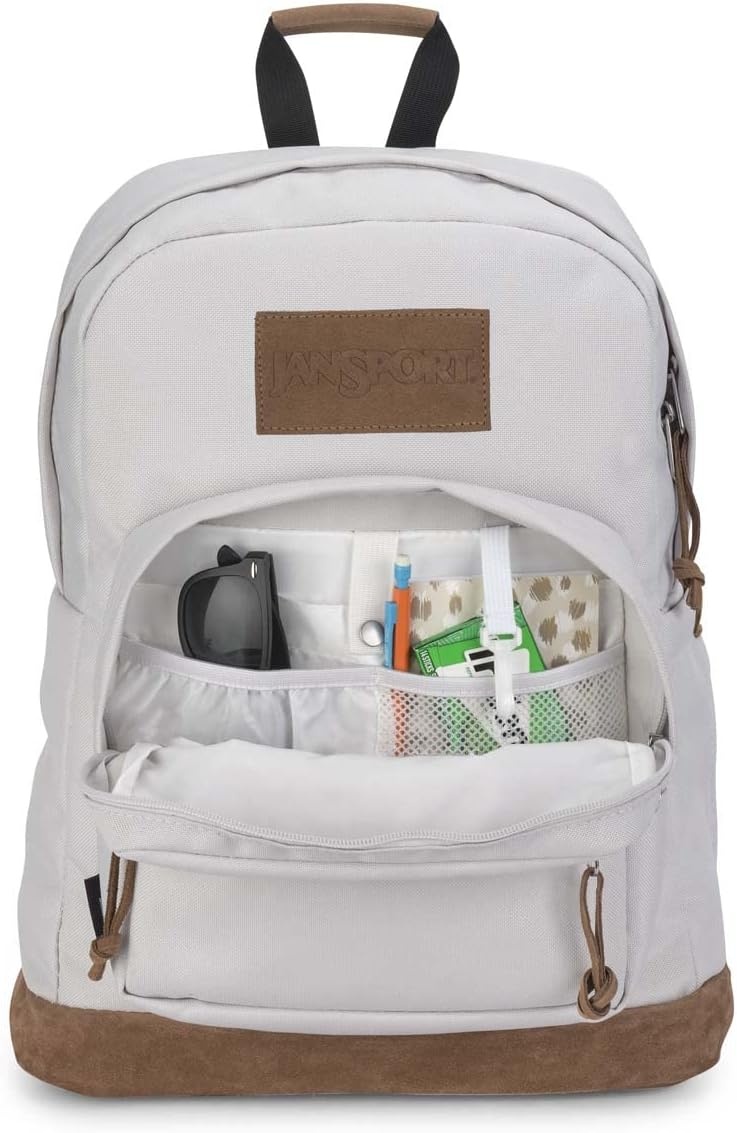 image:imageJanSport Right Pack Premium Backpack Daypack with 15 Laptop Sleeve Main Compartment Water Bottle Pocket BlackOyster Mushroom