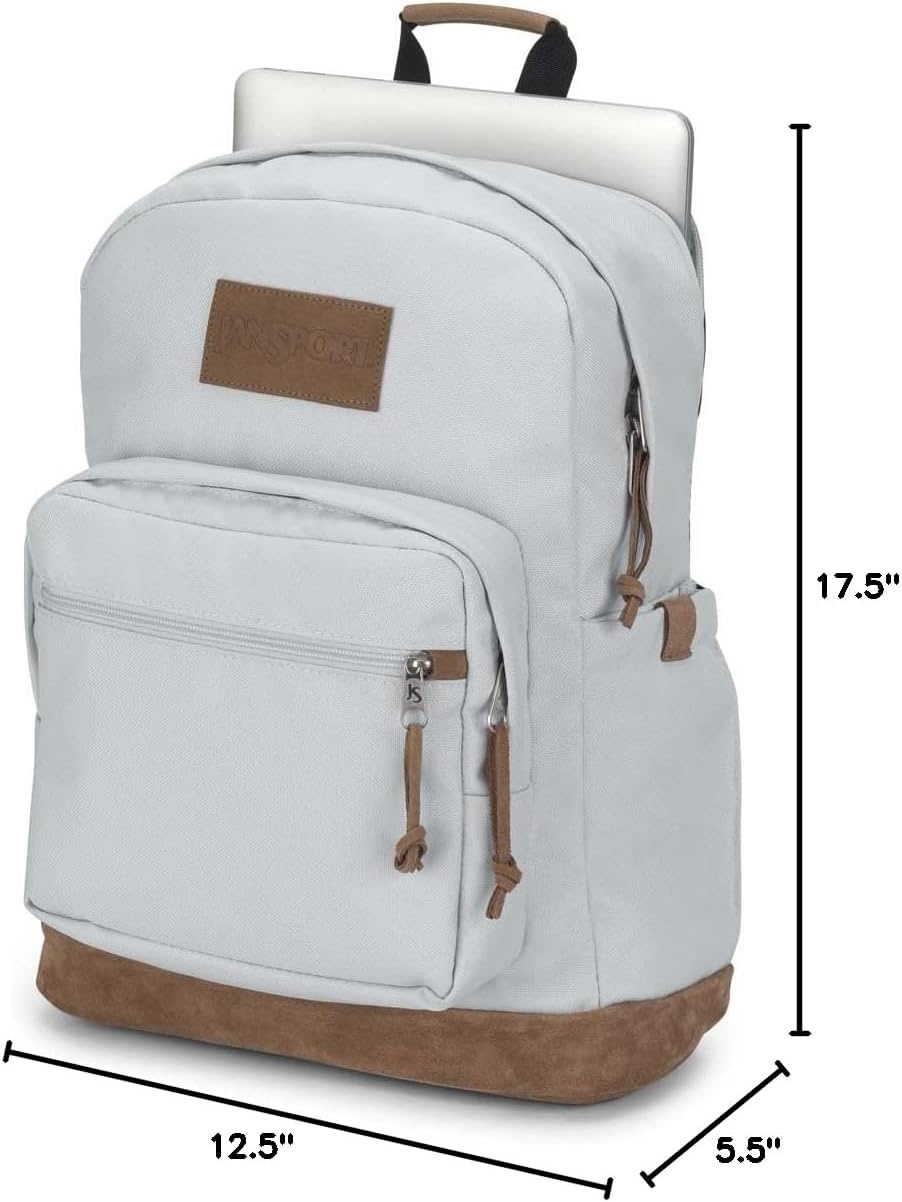 image:imageJanSport Right Pack Premium Backpack Daypack with 15 Laptop Sleeve Main Compartment Water Bottle Pocket BlackOyster Mushroom