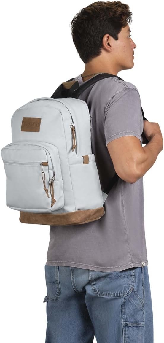 image:imageJanSport Right Pack Premium Backpack Daypack with 15 Laptop Sleeve Main Compartment Water Bottle Pocket BlackOyster Mushroom