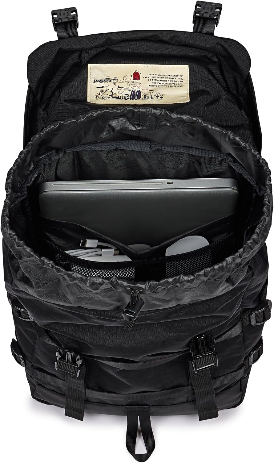 image:imageJanSport Skip Pack Backpack 28L Capacity Fits 135 Laptop Large Main Compartment Side Water Bottle Pocket Ideal for Work amp Travel BlackBlack