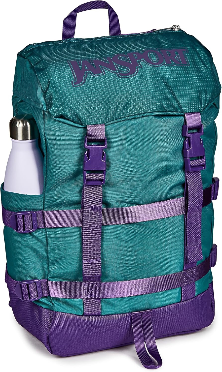 image:imageJanSport Skip Pack Backpack 28L Capacity Fits 135 Laptop Large Main Compartment Side Water Bottle Pocket Ideal for Work amp Travel BlackEmerald Pool