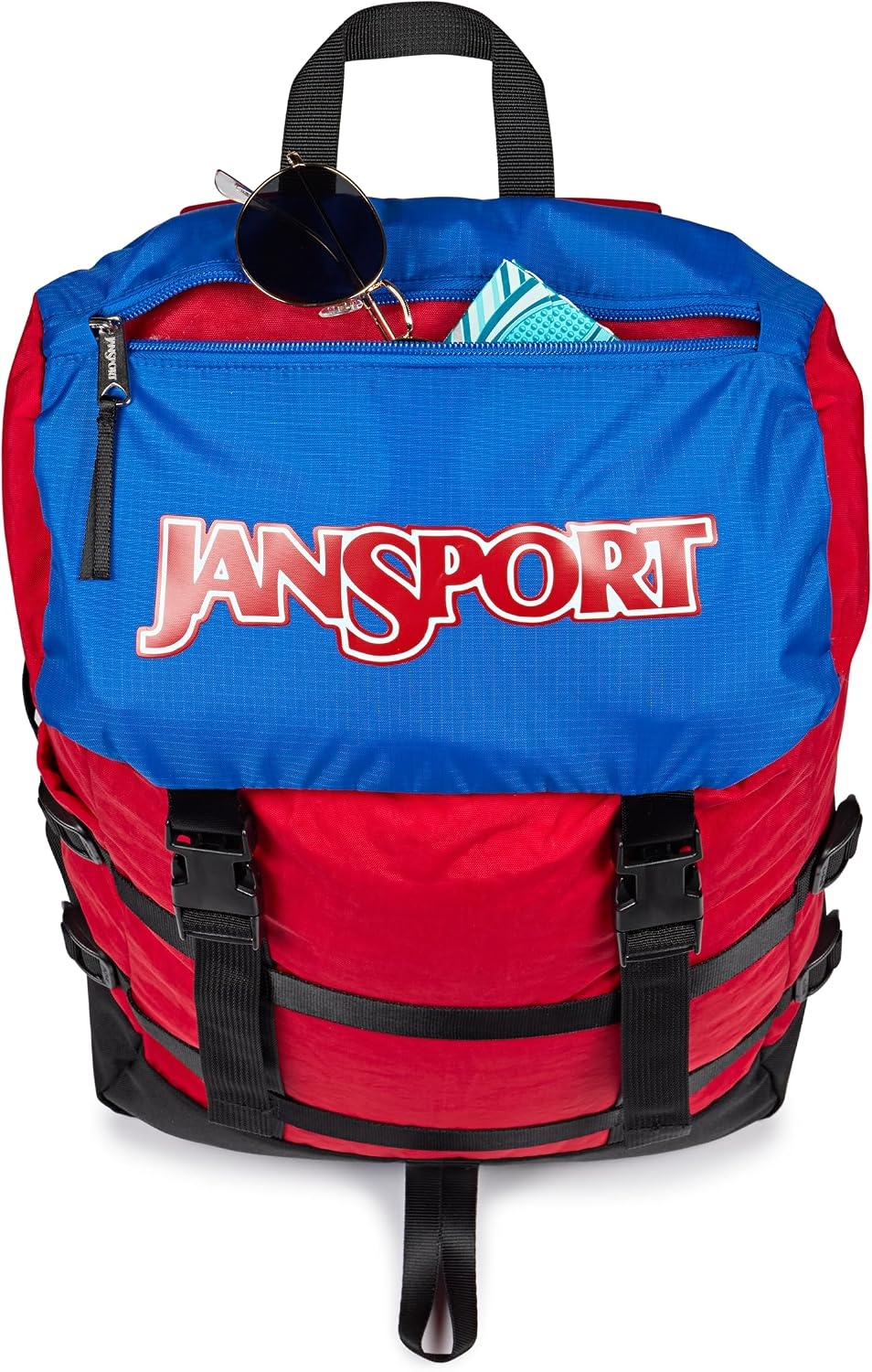 image:imageJanSport Skip Pack Backpack 28L Capacity Fits 135 Laptop Large Main Compartment Side Water Bottle Pocket Ideal for Work amp Travel BlackRed Tape