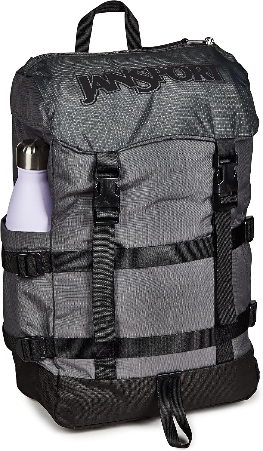 image:imageJanSport Skip Pack Backpack 28L Capacity Fits 135 Laptop Large Main Compartment Side Water Bottle Pocket Ideal for Work amp Travel BlackSmokey Grit