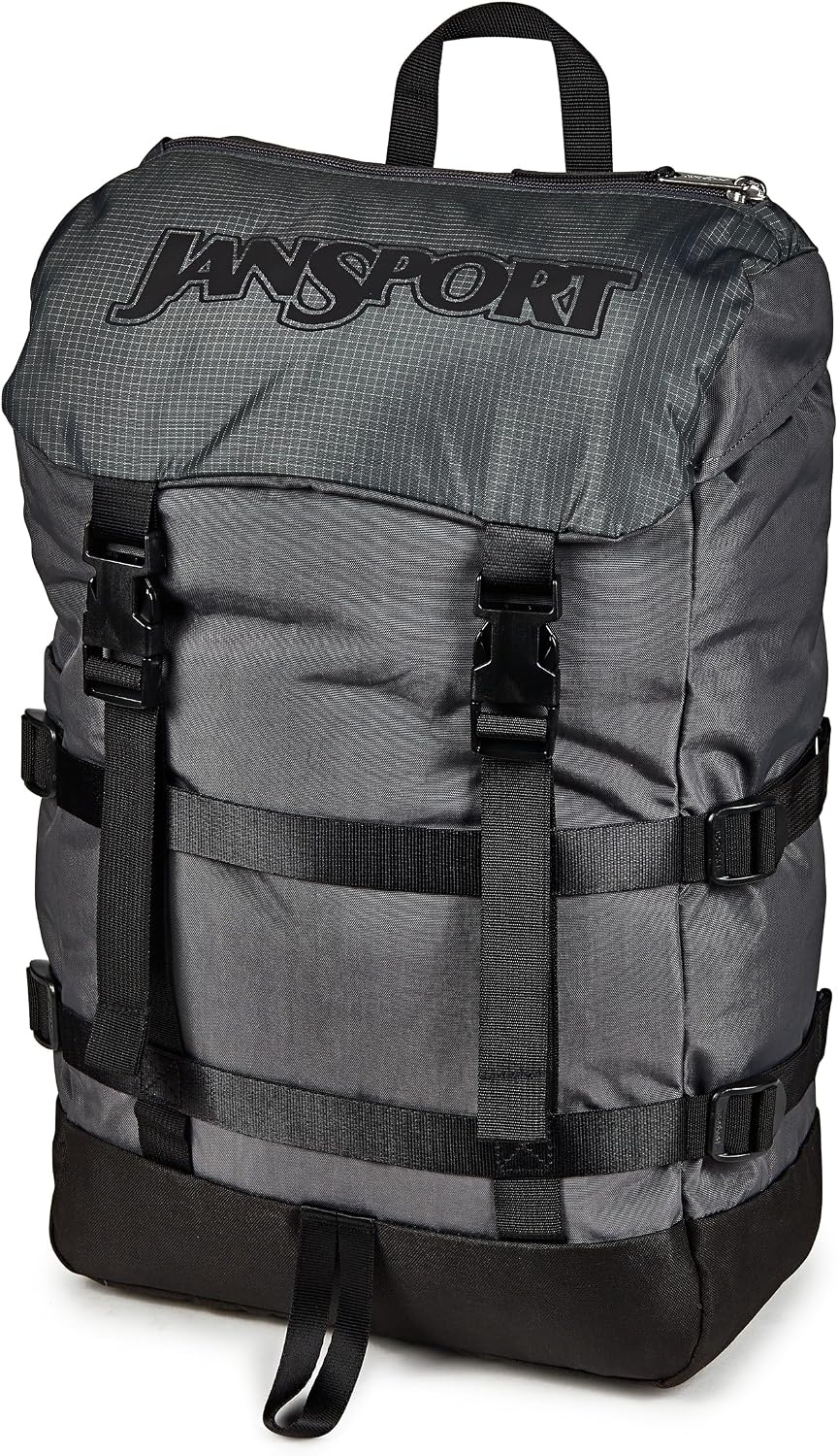 image:imageJanSport Skip Pack Backpack 28L Capacity Fits 135 Laptop Large Main Compartment Side Water Bottle Pocket Ideal for Work amp Travel BlackSmokey Grit