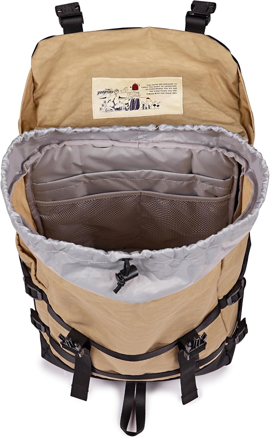 image:imageJanSport Skip Pack Backpack 28L Capacity Fits 135 Laptop Large Main Compartment Side Water Bottle Pocket Ideal for Work amp Travel BlackTravertine