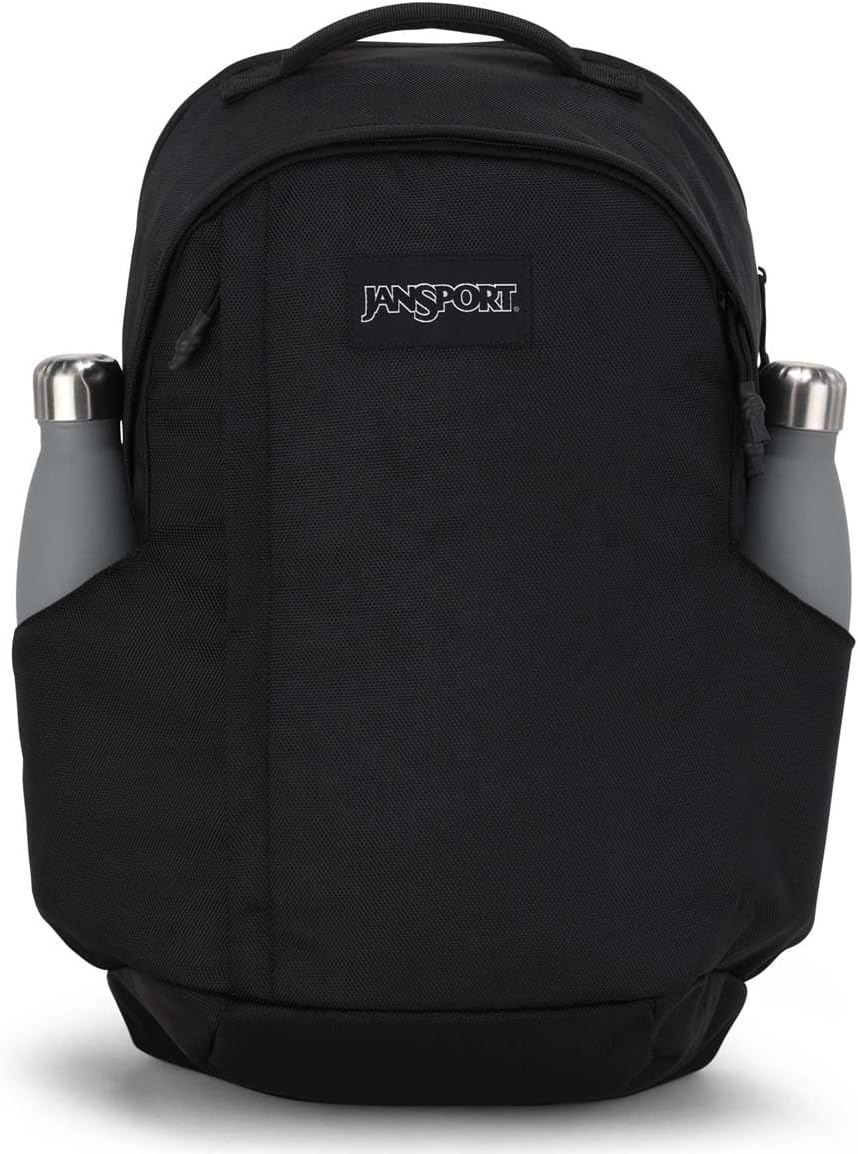 image:imageJanSport Station Pack Large Backpack with Padded Laptop Sleeve Dual Water Bottle Pockets and Loft Pocket Elemental BlueBlack