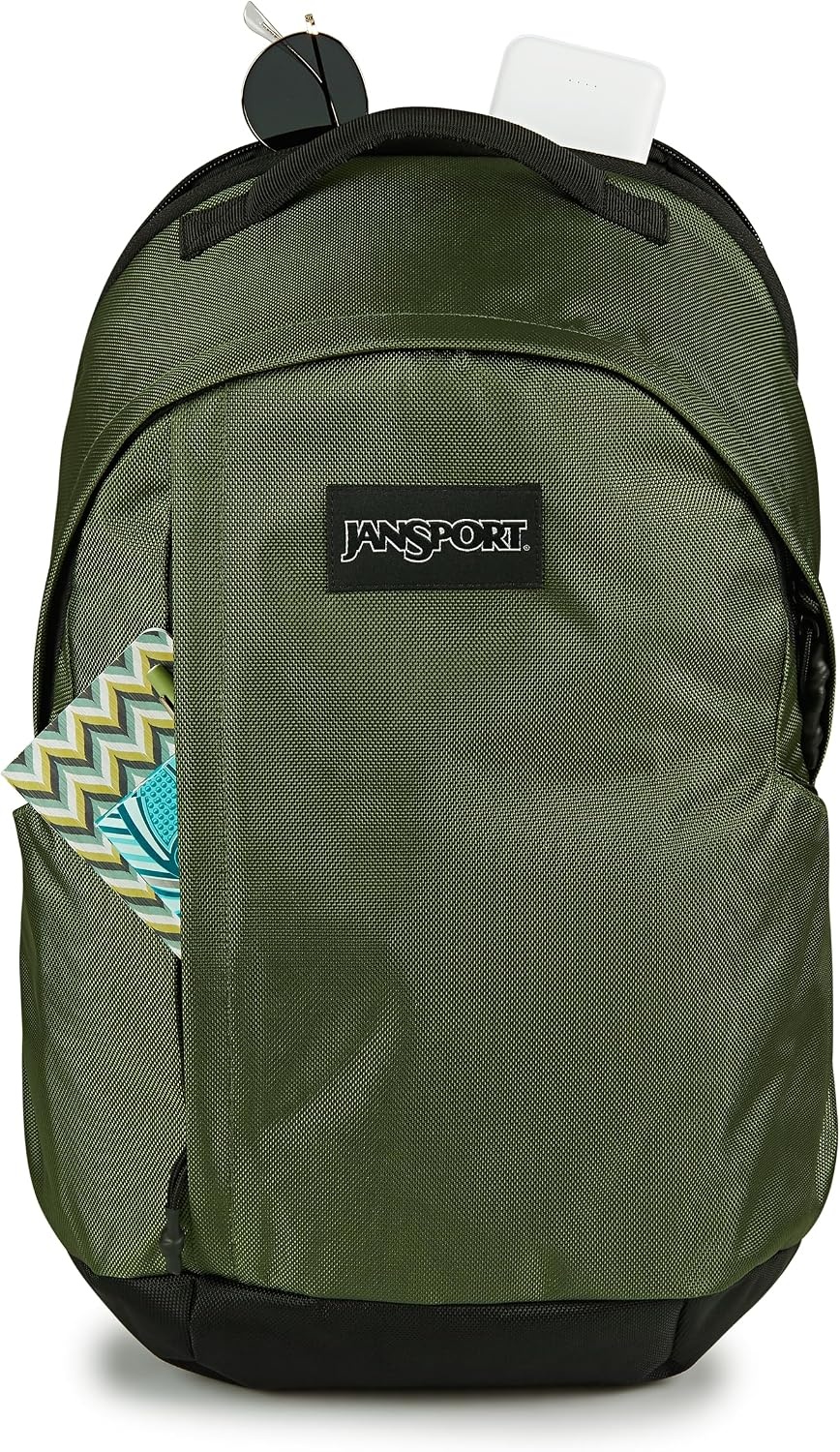 image:imageJanSport Station Pack Large Backpack with Padded Laptop Sleeve Dual Water Bottle Pockets and Loft Pocket Elemental BlueCargo Green