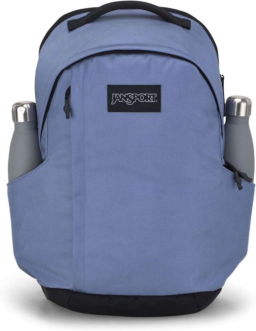 image:imageJanSport Station Pack Large Backpack with Padded Laptop Sleeve Dual Water Bottle Pockets and Loft Pocket Elemental BlueElemental Blue
