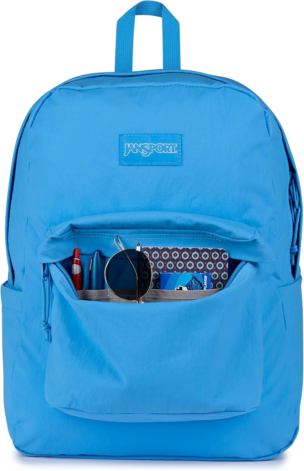 image:imageJanSport Superbreak Plus FX Backpack Work Travel or Laptop Bag with Water Bottle Pocket Oil Slick BlackAzul Blue