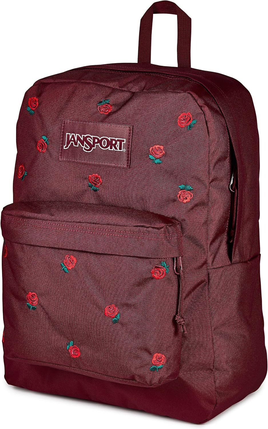 image:imageJanSport Superbreak Plus FX Backpack Work Travel or Laptop Bag with Water Bottle Pocket Oil Slick BlackJust a Rose Emb Cherry LacquerGrnRed