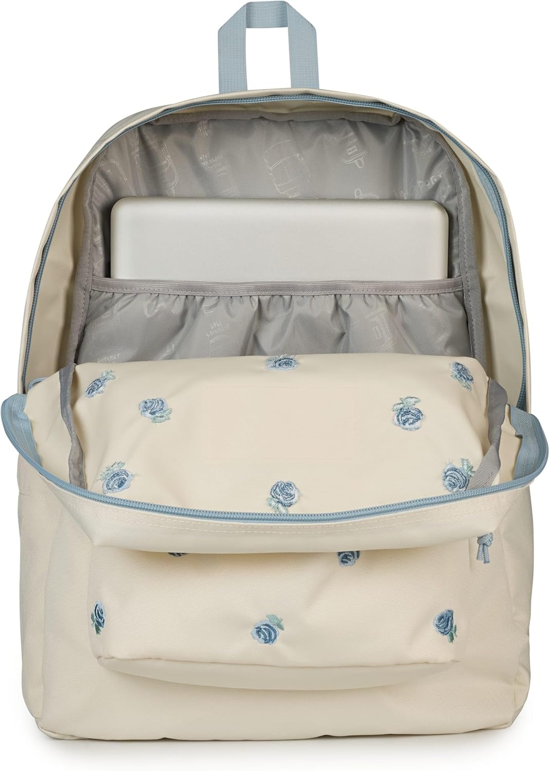 image:imageJanSport Superbreak Plus FX Backpack Work Travel or Laptop Bag with Water Bottle Pocket Oil Slick BlackJust a Rose Emb Moon FlowerBlueGreen