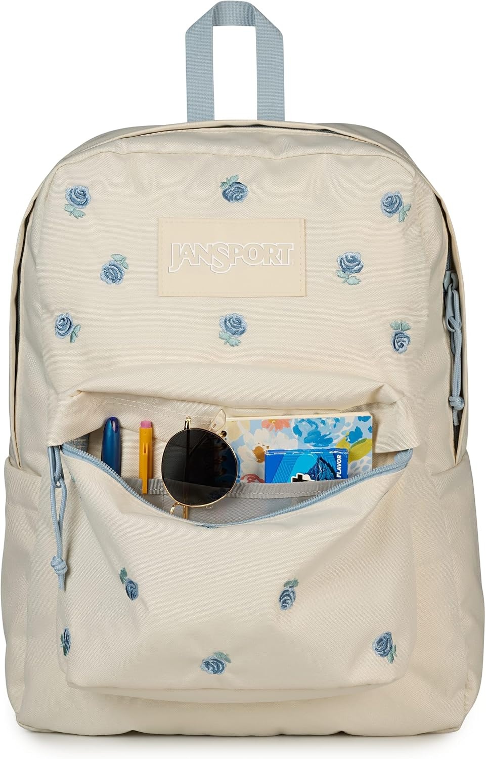 image:imageJanSport Superbreak Plus FX Backpack Work Travel or Laptop Bag with Water Bottle Pocket Oil Slick BlackJust a Rose Emb Moon FlowerBlueGreen