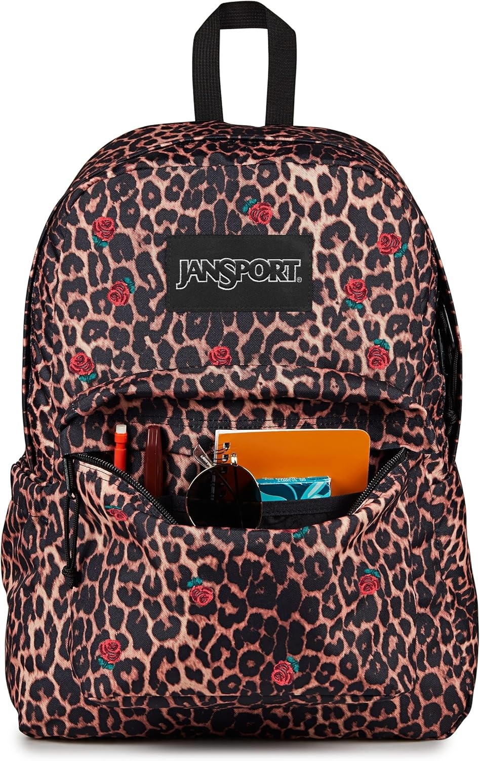 image:imageJanSport Superbreak Plus FX Backpack Work Travel or Laptop Bag with Water Bottle Pocket Oil Slick BlackLeopard Rose BrownBlackRedGreen
