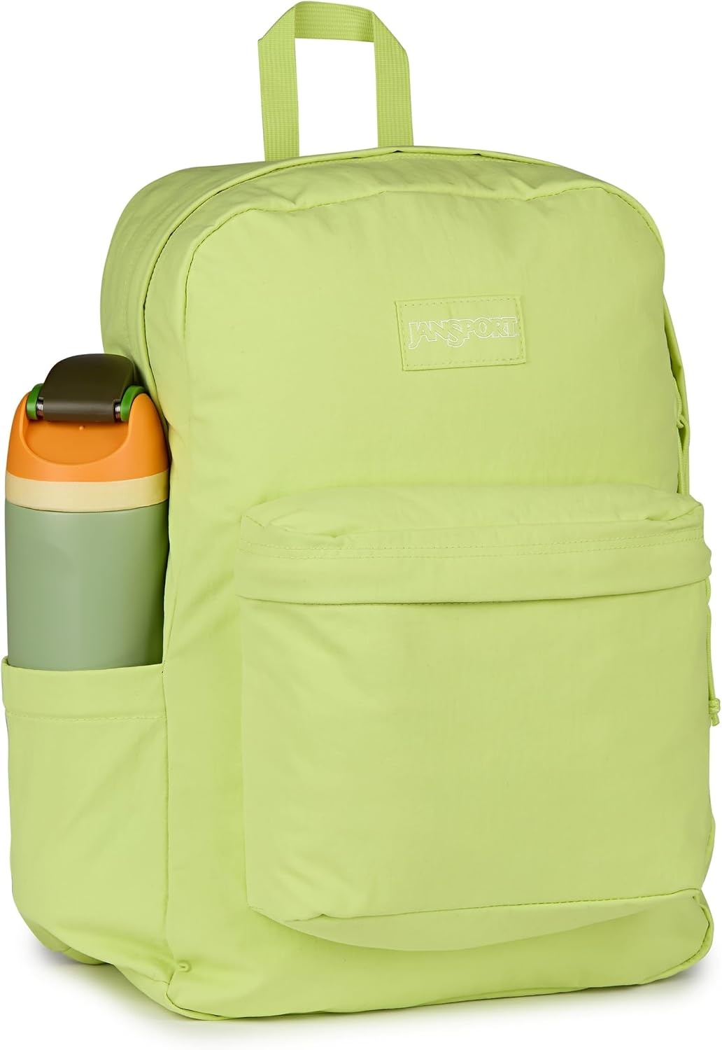 image:imageJanSport Superbreak Plus FX Backpack Work Travel or Laptop Bag with Water Bottle Pocket Oil Slick BlackLime Citron