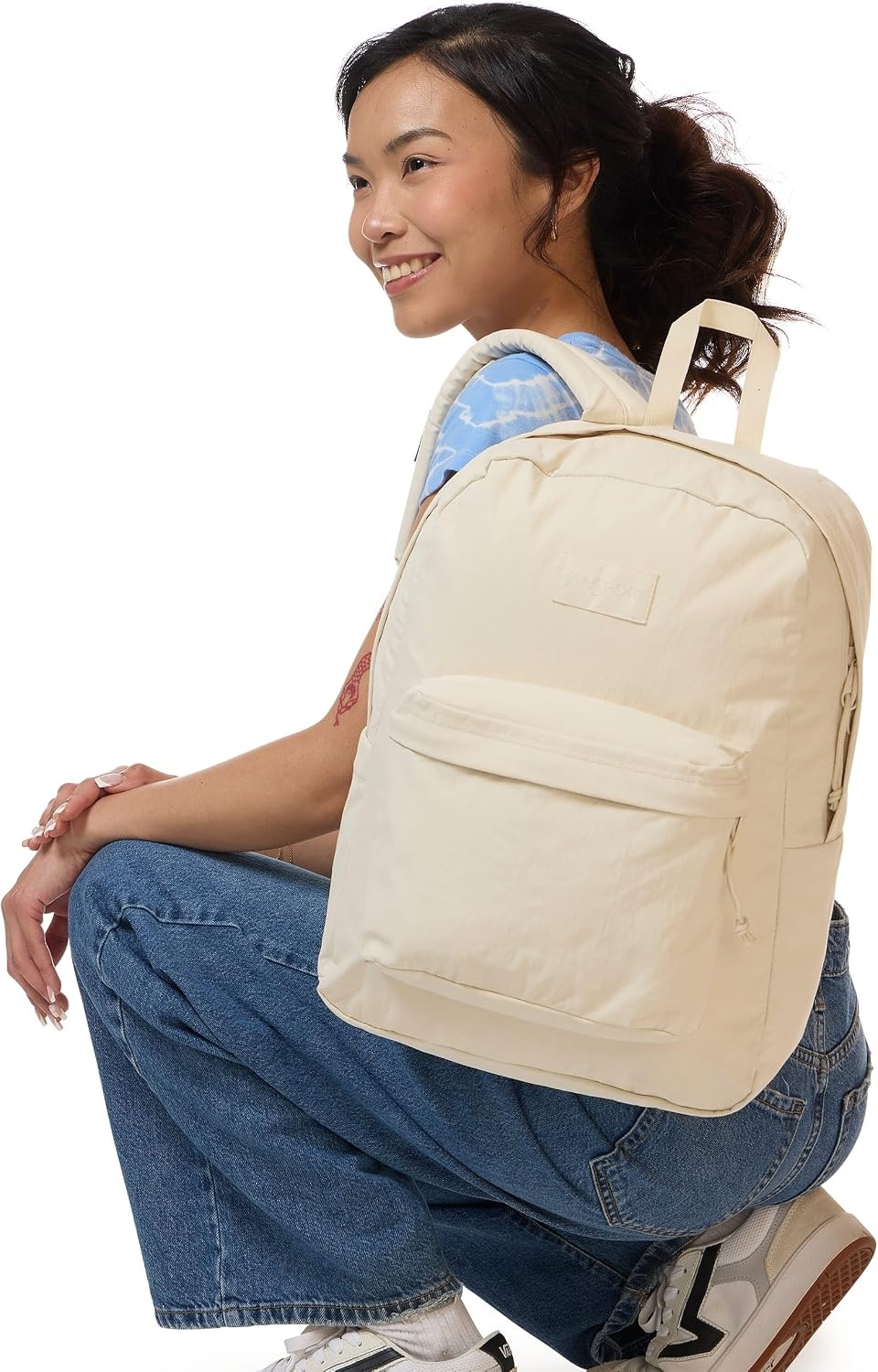 image:imageJanSport Superbreak Plus FX Backpack Work Travel or Laptop Bag with Water Bottle Pocket Oil Slick BlackMoon Flower