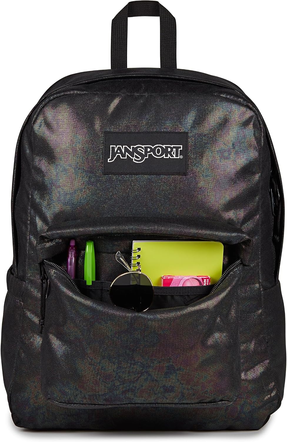 image:imageJanSport Superbreak Plus FX Backpack Work Travel or Laptop Bag with Water Bottle Pocket Oil Slick BlackOil Slick Black