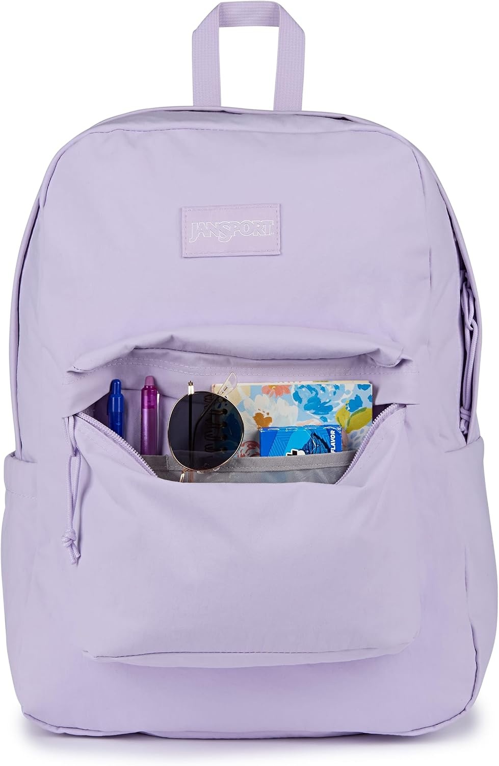 image:imageJanSport Superbreak Plus FX Backpack Work Travel or Laptop Bag with Water Bottle Pocket Oil Slick BlackPastel Lilac