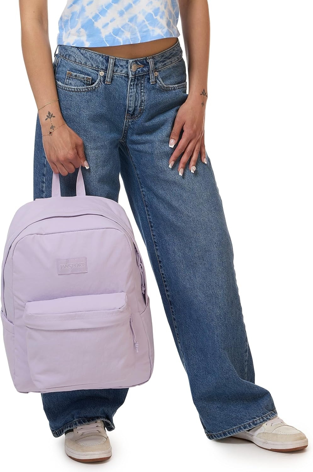 image:imageJanSport Superbreak Plus FX Backpack Work Travel or Laptop Bag with Water Bottle Pocket Oil Slick BlackPastel Lilac