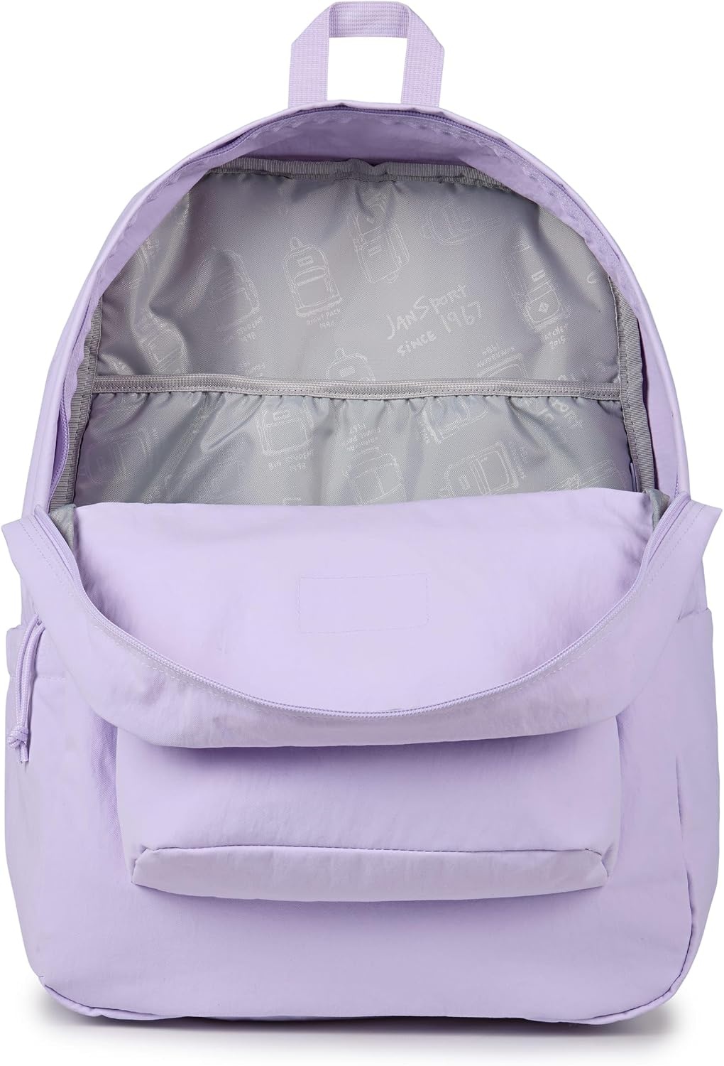 image:imageJanSport Superbreak Plus FX Backpack Work Travel or Laptop Bag with Water Bottle Pocket Oil Slick BlackPastel Lilac