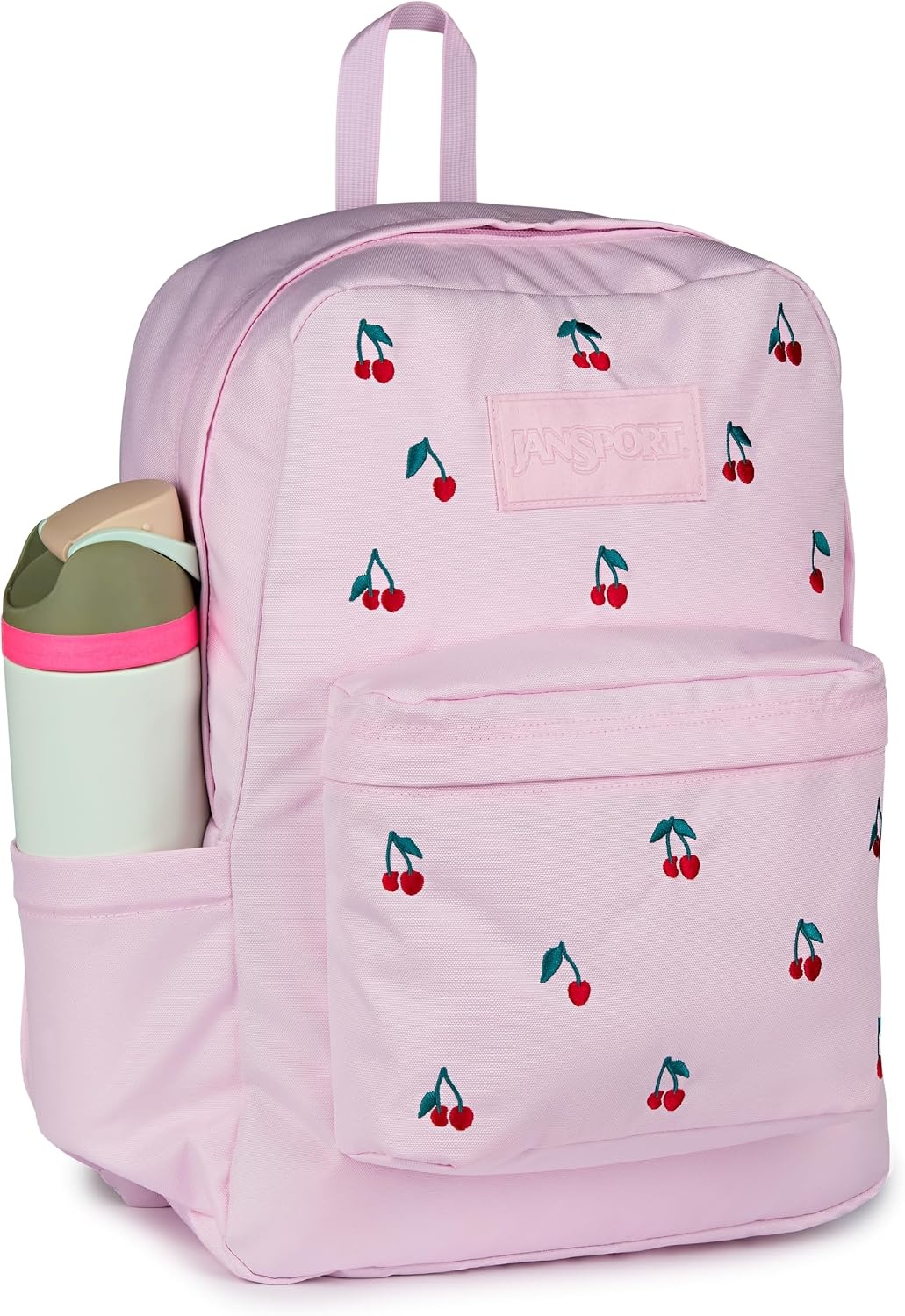 image:imageJanSport Superbreak Plus FX Backpack Work Travel or Laptop Bag with Water Bottle Pocket Oil Slick BlackPink Ice Cherry Emb