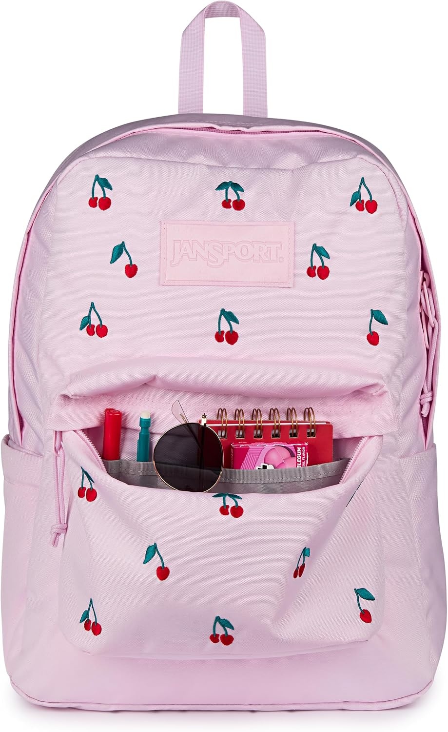 image:imageJanSport Superbreak Plus FX Backpack Work Travel or Laptop Bag with Water Bottle Pocket Oil Slick BlackPink Ice Cherry Emb