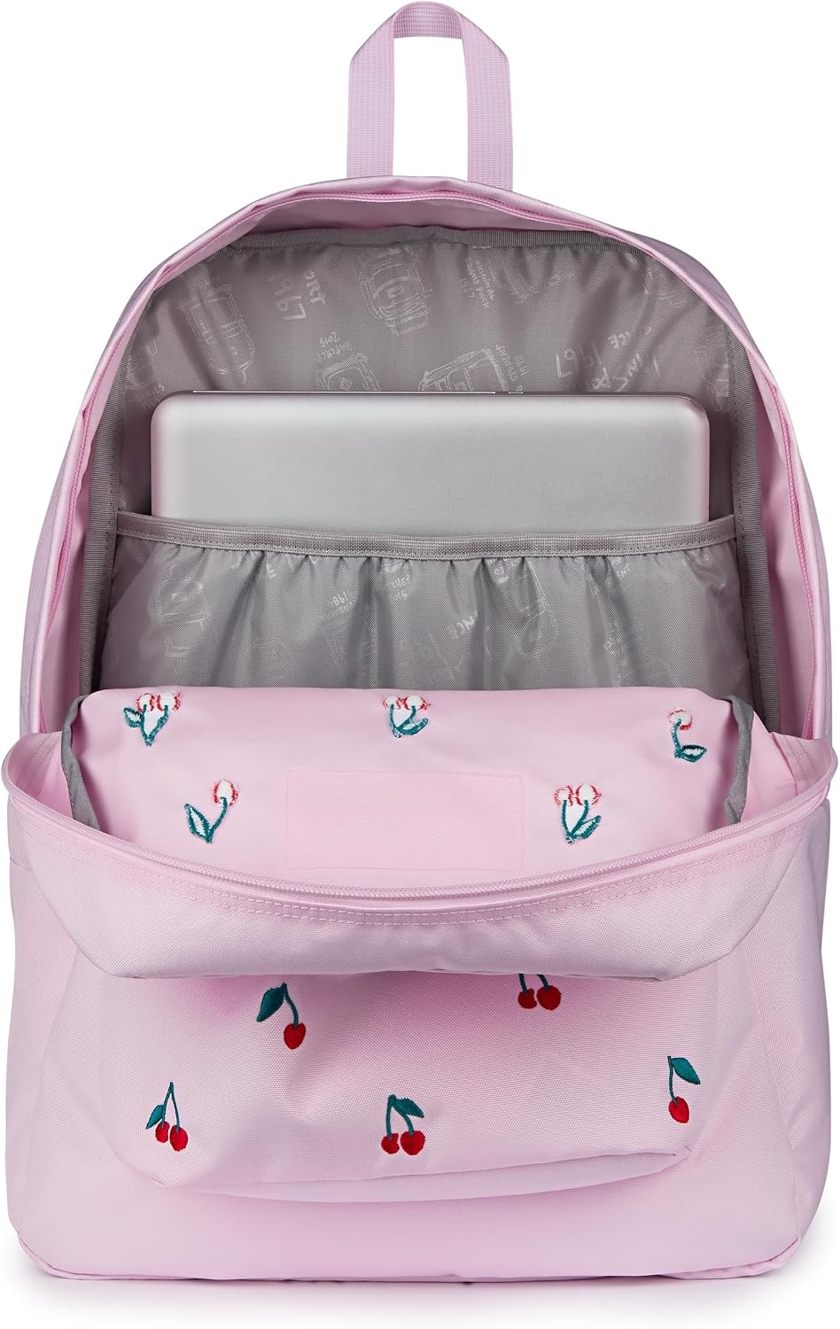 image:imageJanSport Superbreak Plus FX Backpack Work Travel or Laptop Bag with Water Bottle Pocket Oil Slick BlackPink Ice Cherry Emb