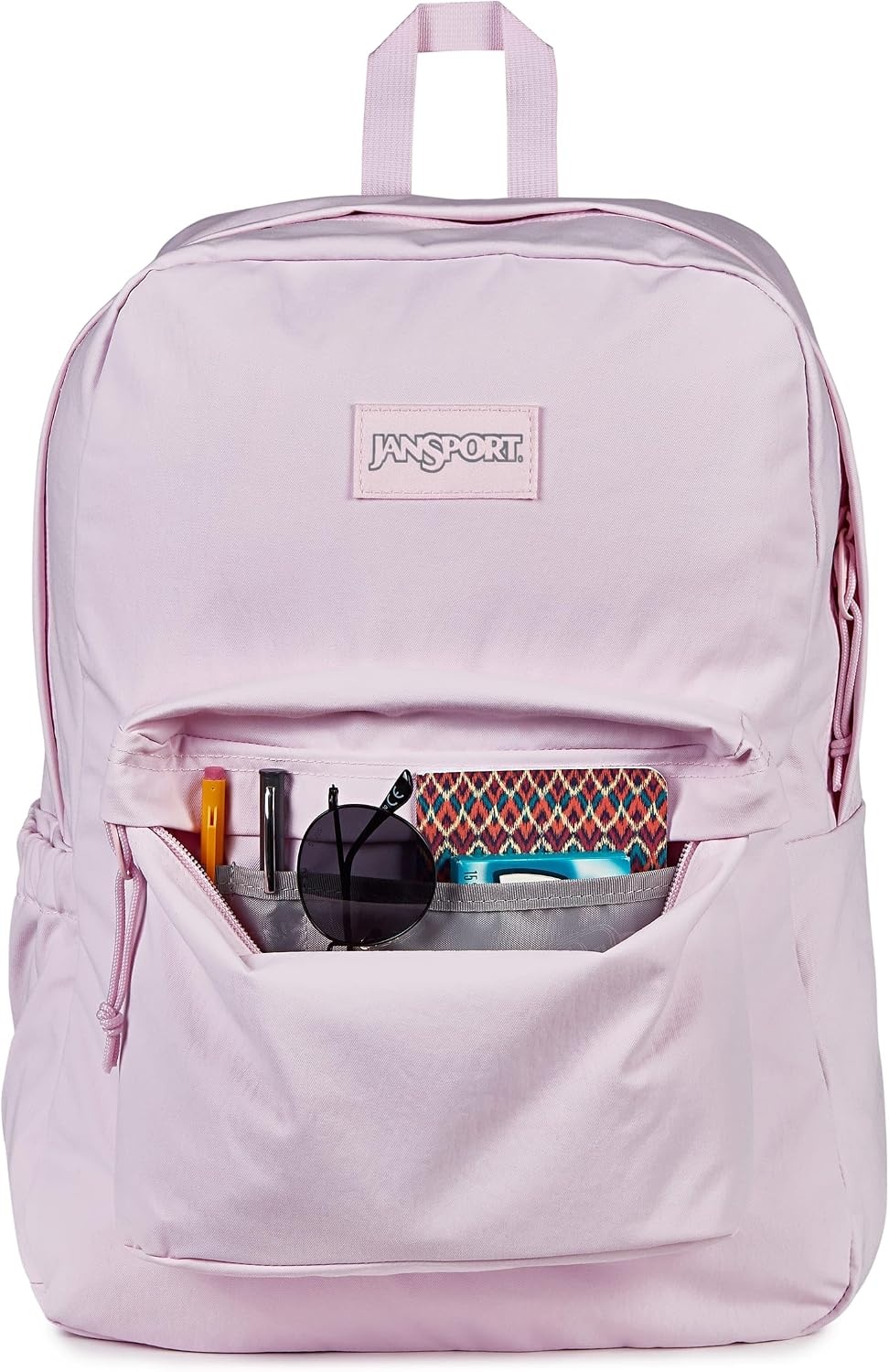 image:imageJanSport Superbreak Plus FX Backpack Work Travel or Laptop Bag with Water Bottle Pocket Oil Slick BlackPink IcePink Ice