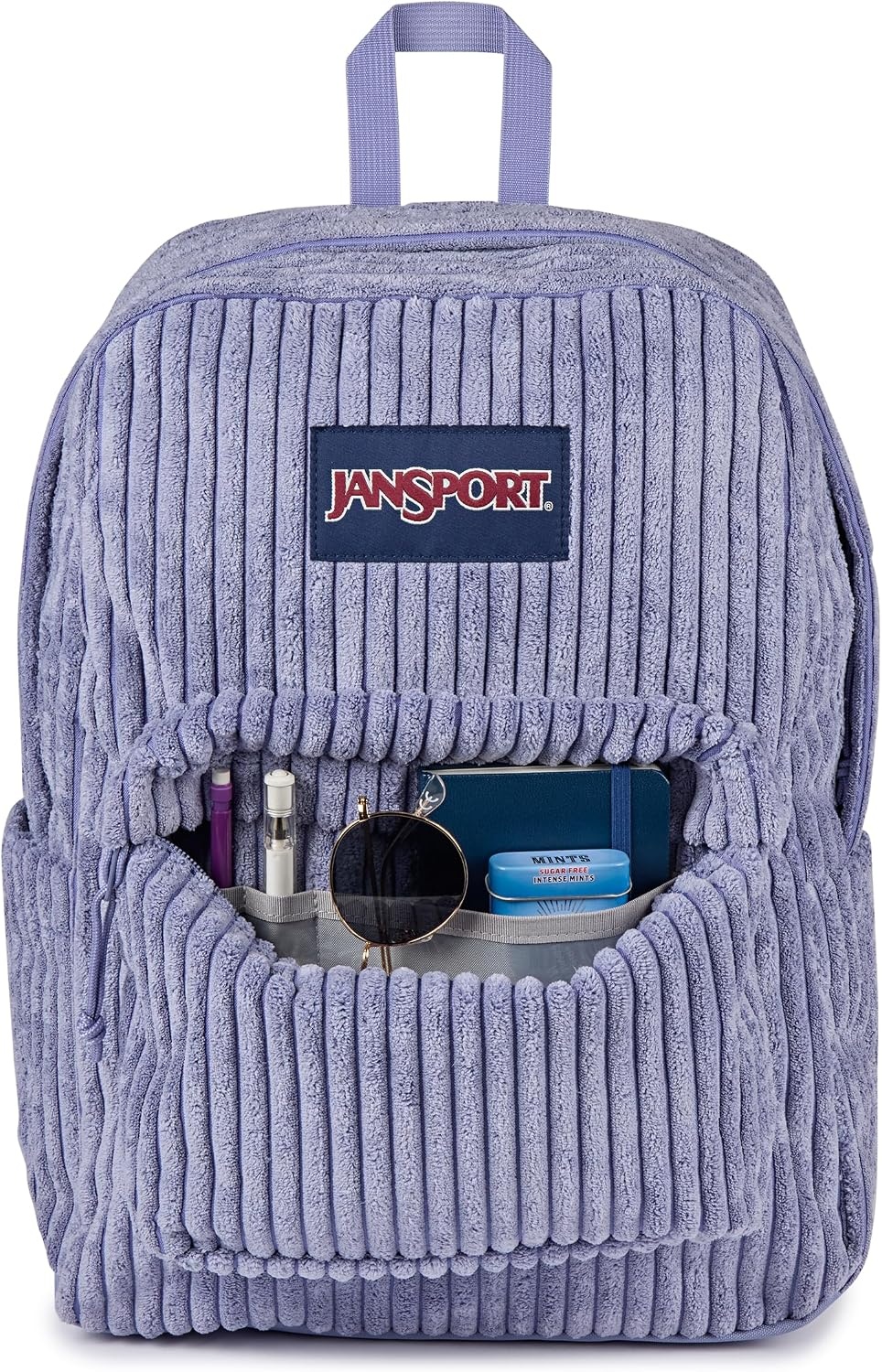 image:imageJanSport Superbreak Plus FX Backpack Work Travel or Laptop Bag with Water Bottle Pocket Oil Slick BlackSurreal Corduroy Lavender Ash