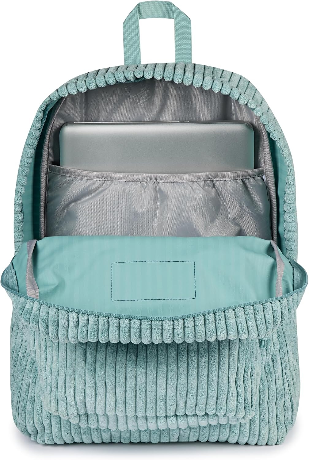 image:imageJanSport Superbreak Plus FX Backpack Work Travel or Laptop Bag with Water Bottle Pocket Oil Slick BlackSurreal Corduroy Sage