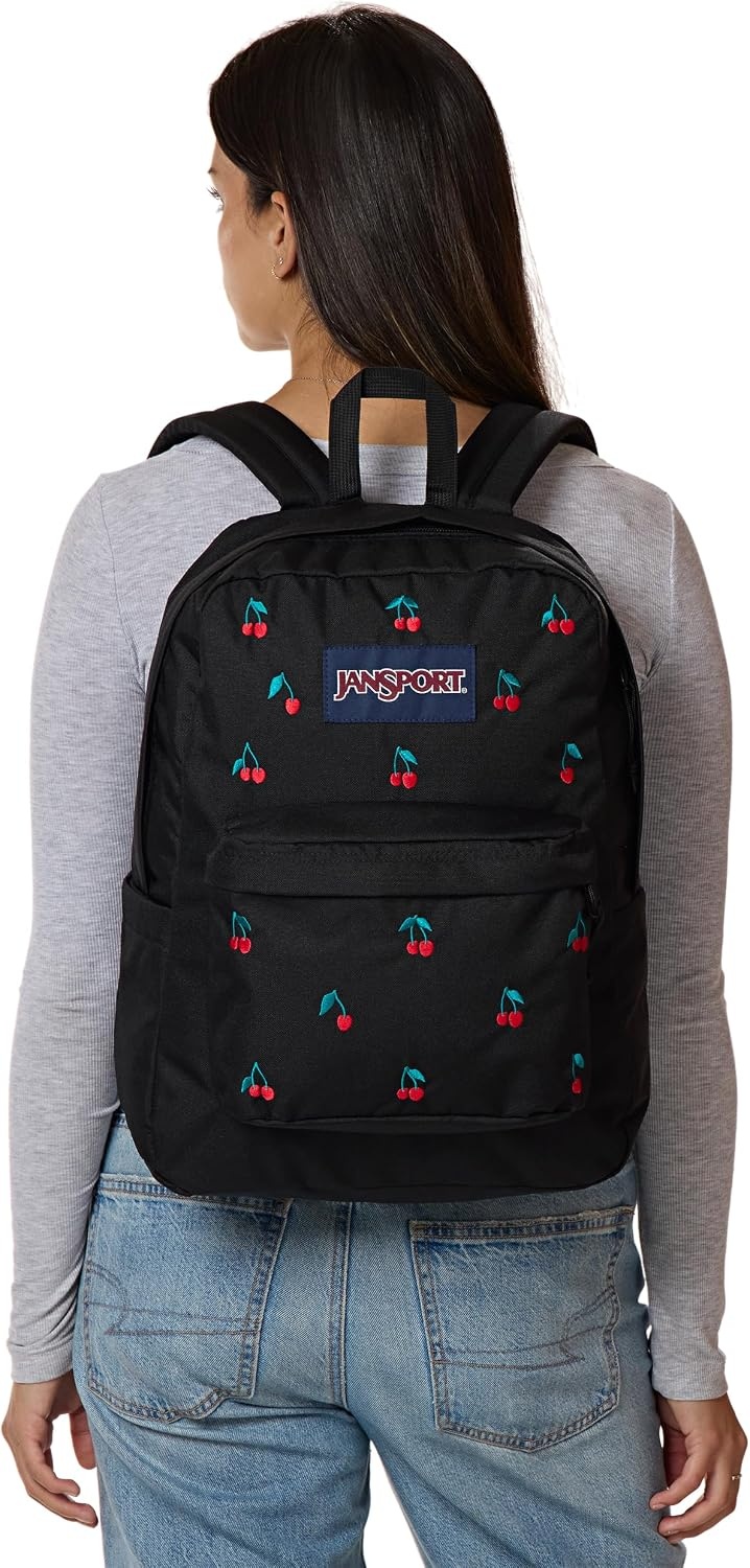 image:imageJanSport Superbreak Plus FX Backpack Work Travel or Laptop Bag with Water Bottle Pocket Oil Slick BlackSurreal Sensations Black