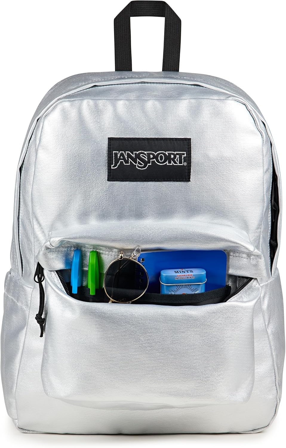 image:imageJanSport Superbreak Plus FX Backpack Work Travel or Laptop Bag with Water Bottle Pocket Oil Slick BlackSurreal Shine