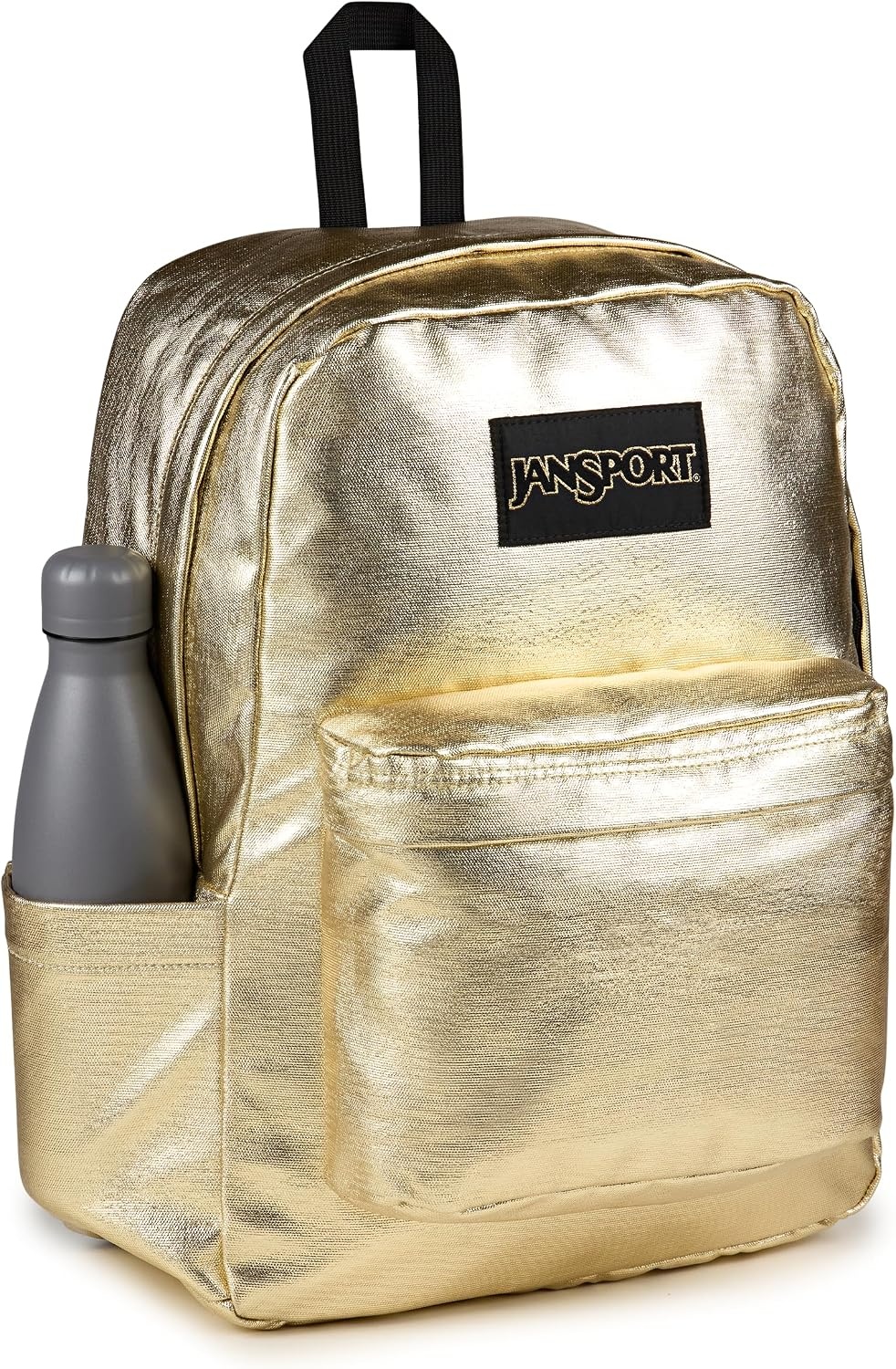 image:imageJanSport Superbreak Plus FX Backpack Work Travel or Laptop Bag with Water Bottle Pocket Oil Slick BlackSurreal Shine Gold