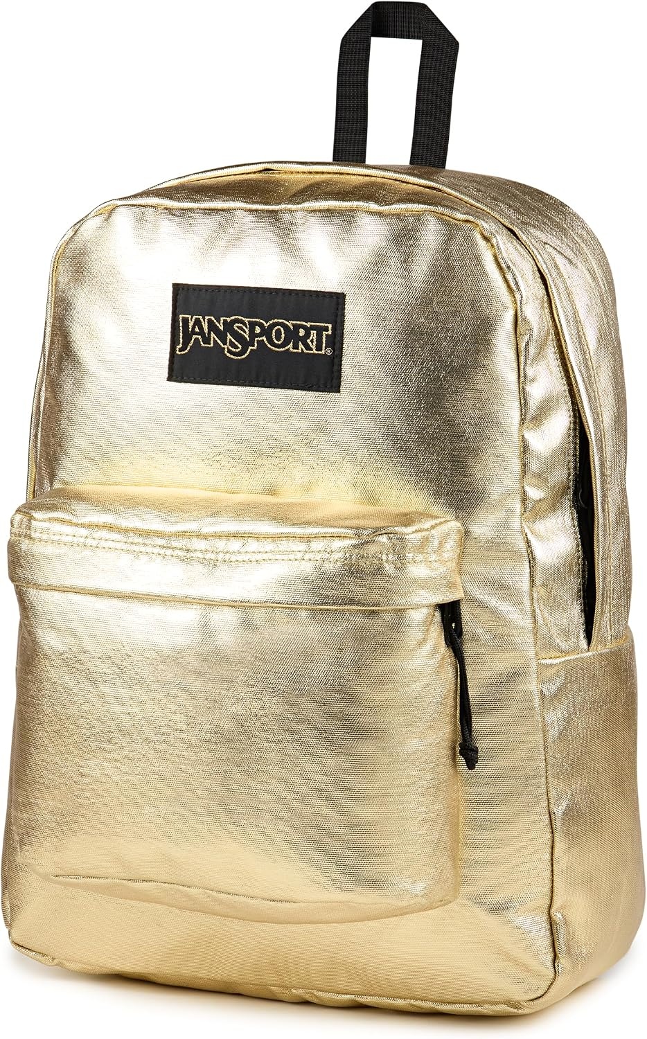 image:imageJanSport Superbreak Plus FX Backpack Work Travel or Laptop Bag with Water Bottle Pocket Oil Slick BlackSurreal Shine Gold