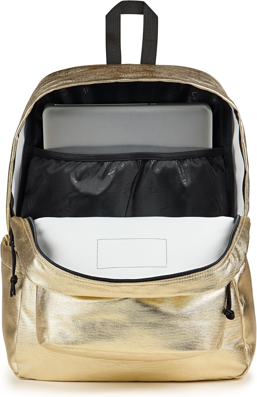 image:imageJanSport Superbreak Plus FX Backpack Work Travel or Laptop Bag with Water Bottle Pocket Oil Slick BlackSurreal Shine Gold