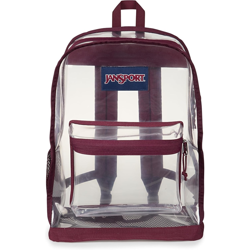 image:imageJanSport 255L Clear Pack Large Transparent Mesh Bottom ClearCherry Lacquer