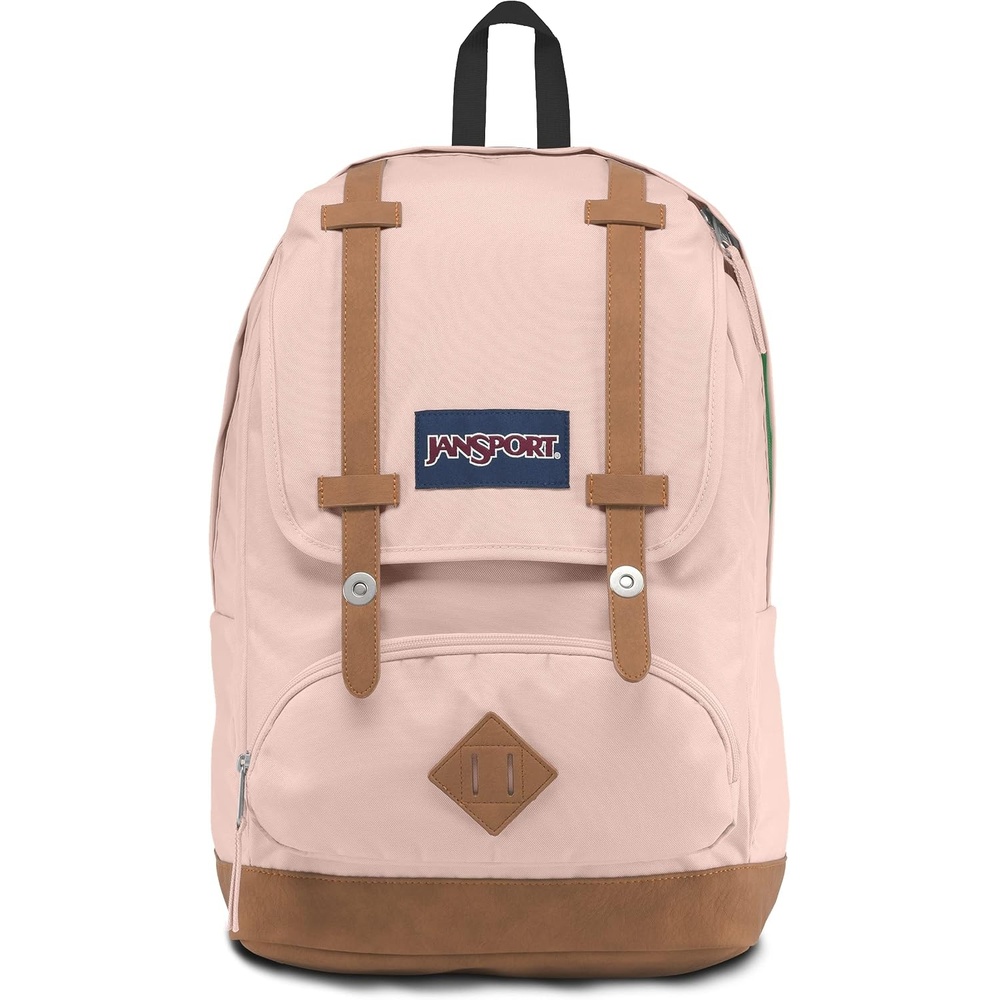 image:imageJanSport Cortlandt Laptop Backpack Russet Red 15 Laptop SleeveSynthetic Leather Shoulder Computer Bag with Large Compartment Padded Straps Rucksack for Men WomenMisty Rose