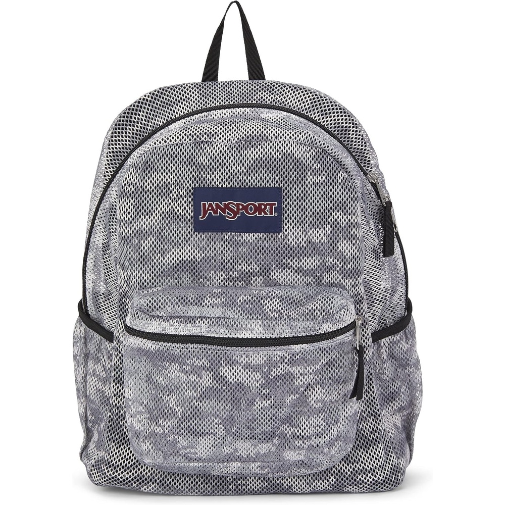 image:imageJanSport Eco Mesh Backpack Red Tape 17 x 125 x 6 Large SemiTransparent Bag for Adults with Laptop Sleeve Padded Back Panel Black8 Bit Camo