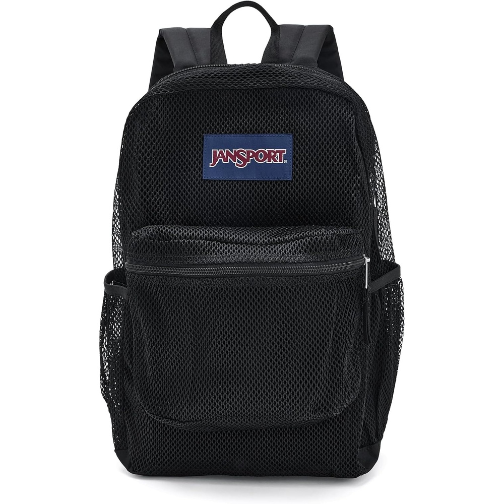 image:imageJanSport Eco Mesh Backpack Red Tape 17 x 125 x 6 Large SemiTransparent Bag for Adults with Laptop Sleeve Padded Back Panel BlackBlack