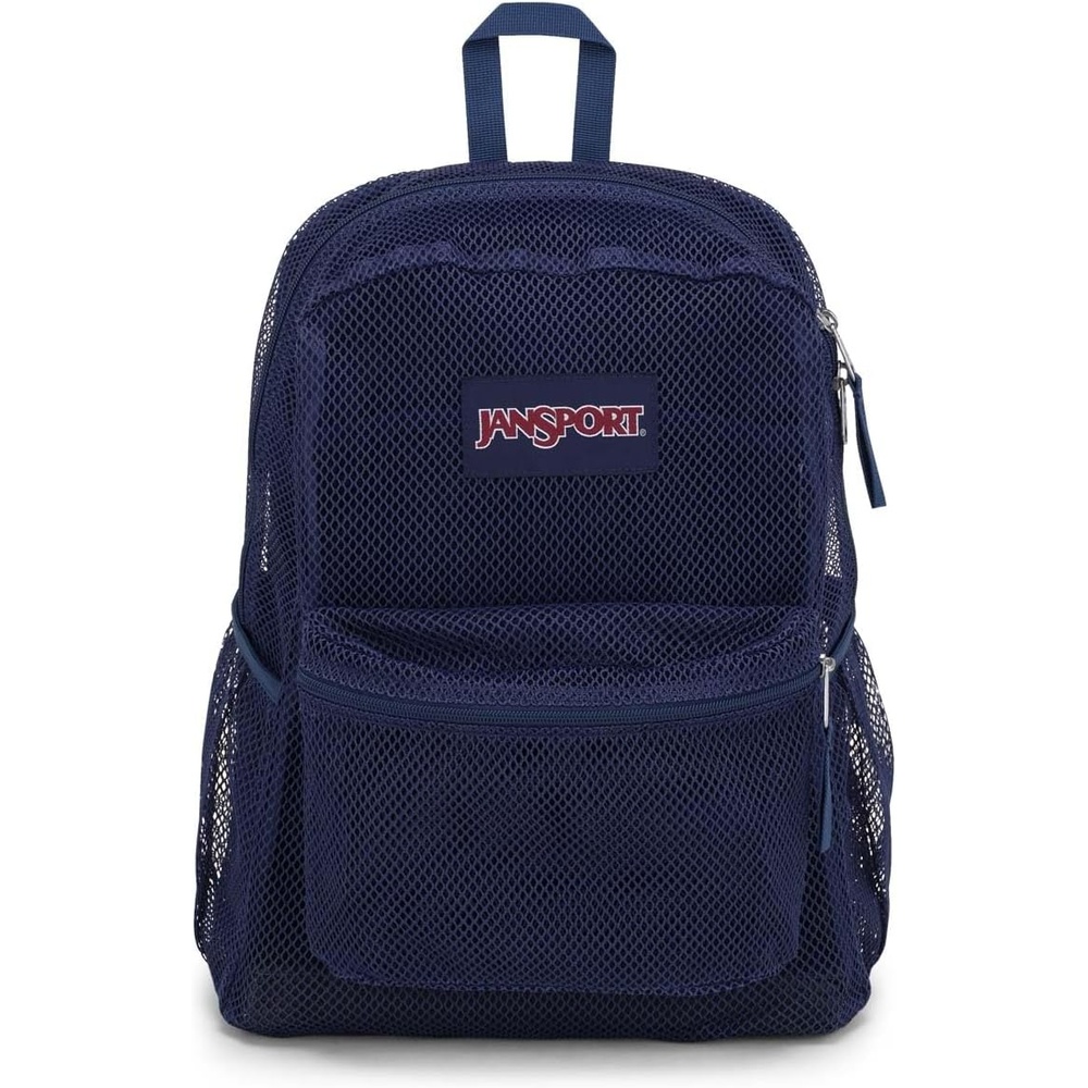 image:imageJanSport Eco Mesh Backpack Red Tape 17 x 125 x 6 Large SemiTransparent Bag for Adults with Laptop Sleeve Padded Back Panel BlackNavy