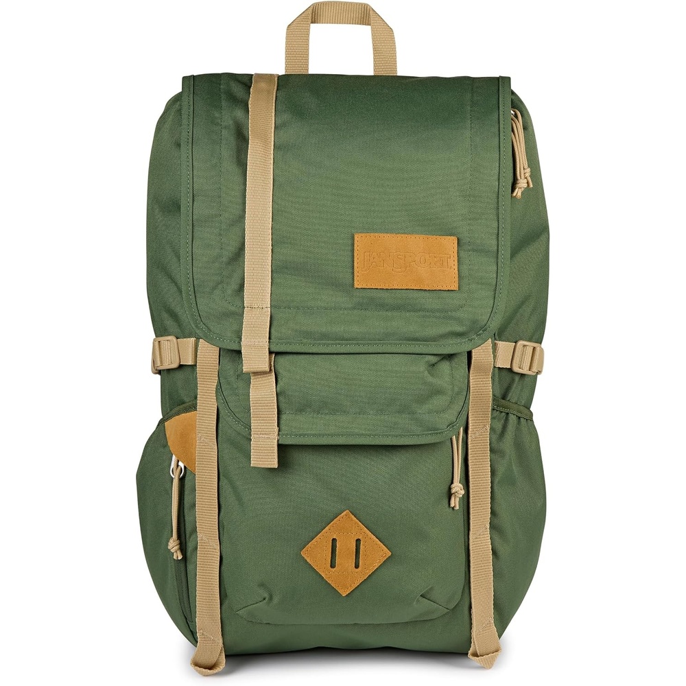 image:imageJanSport Hatchet Backpack 15inch Padded Laptop Compartment Dual Water Bottle Pockets Side Compression Straps NavyCargo Green