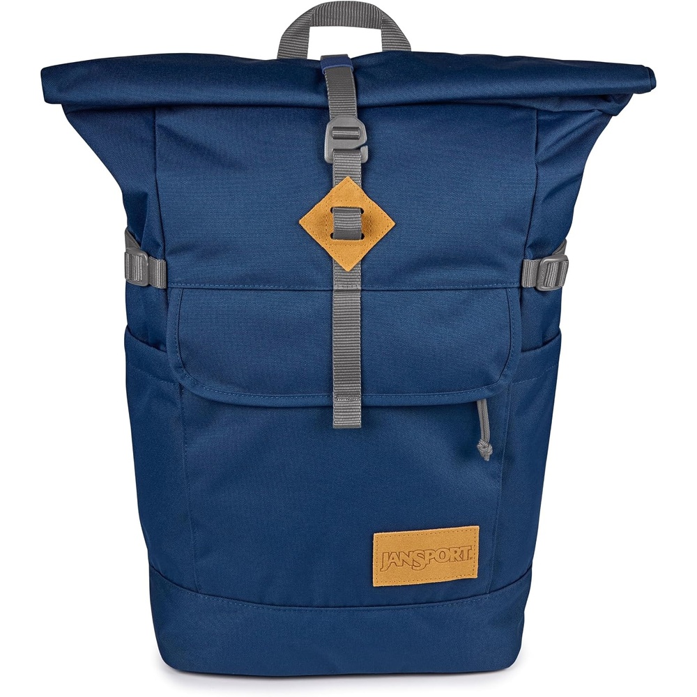 image:imageJanSport Hatchet Rolltop Backpack 17inch Padded Laptop Sleeve Spacious Main Compartment Dual Water Bottle Pockets NavyNavy