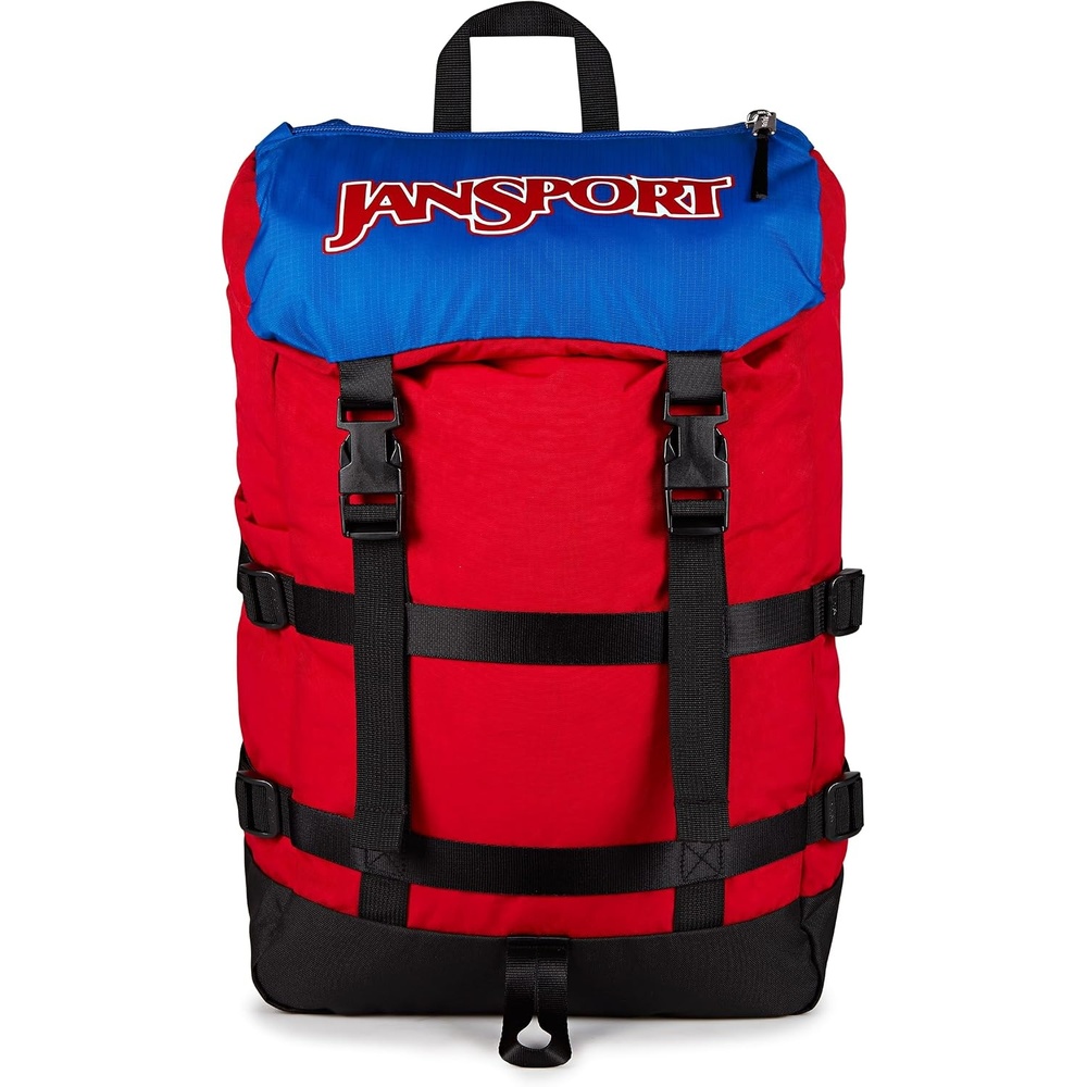 image:imageJanSport Skip Pack Backpack 28L Capacity Fits 135 Laptop Large Main Compartment Side Water Bottle Pocket Ideal for Work amp Travel BlackRed Tape