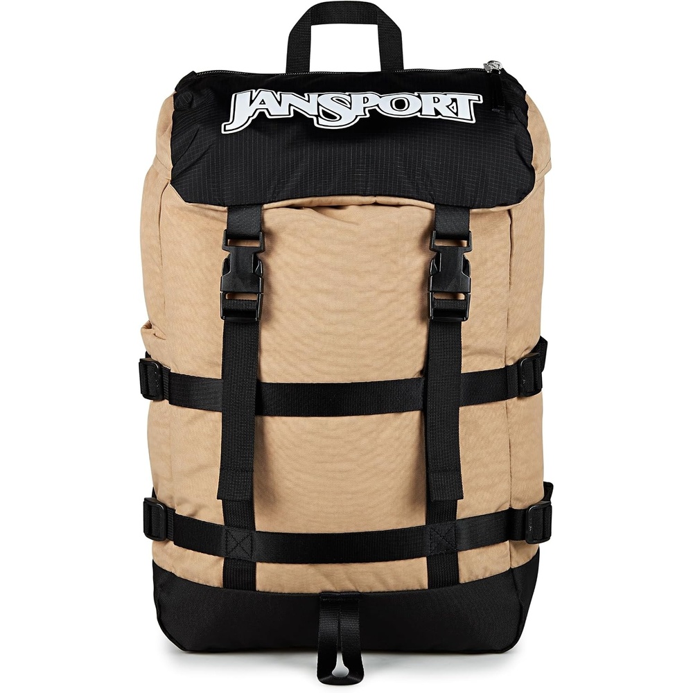 image:imageJanSport Skip Pack Backpack 28L Capacity Fits 135 Laptop Large Main Compartment Side Water Bottle Pocket Ideal for Work amp Travel BlackTravertine
