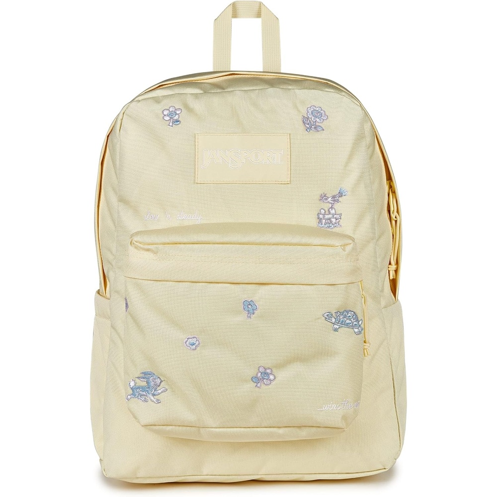 image:imageJanSport Superbreak Plus FX Backpack Work Travel or Laptop Bag with Water Bottle Pocket Oil Slick BlackSlow N Steady Emb Lemon IceBluePink