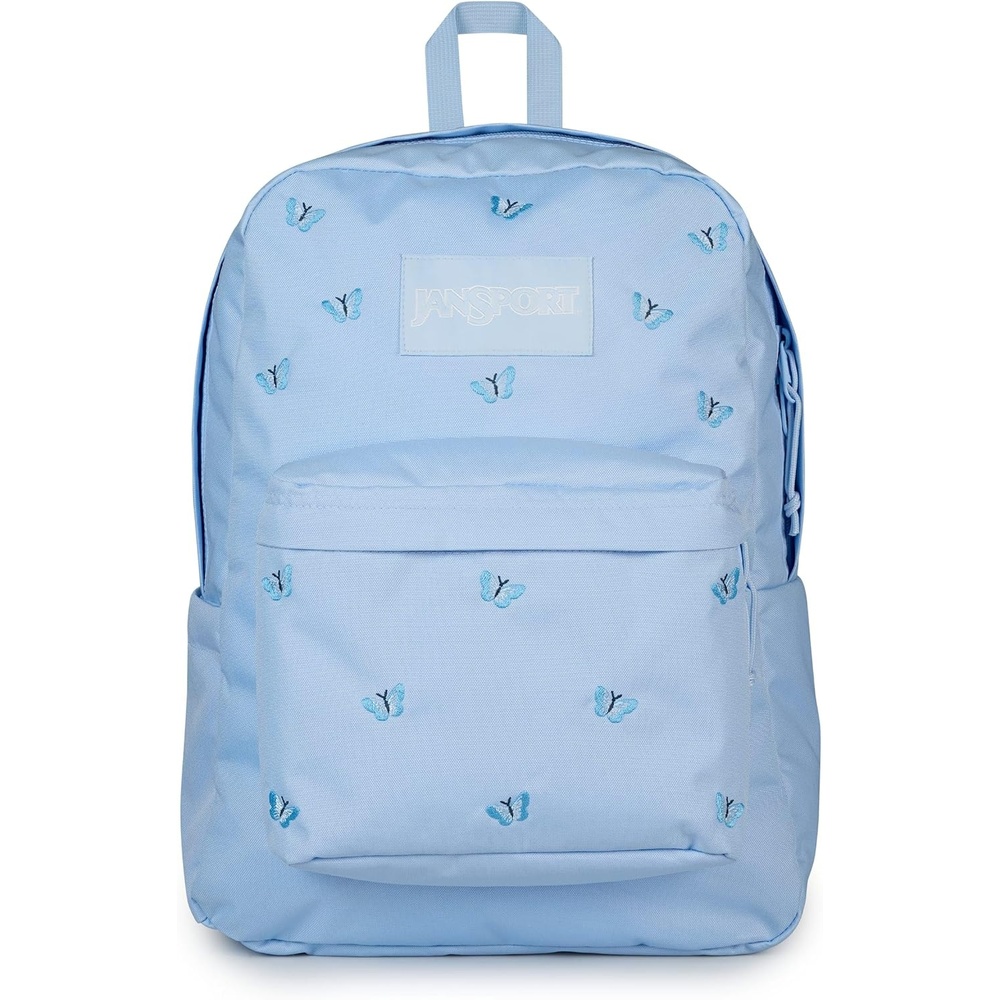 image:imageJanSport Superbreak Plus FX Backpack Work Travel or Laptop Bag with Water Bottle Pocket Oil Slick BlackTiny Butterflies HydrangeaMd Bl