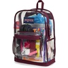 JanSport 25.5L Clear Pack – Large Transparent Mesh Bottom, Clear(Cherry Lacquer)