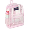 JanSport 25.5L Clear Pack – Large Transparent Mesh Bottom, Clear(Pink Ice)