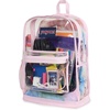 JanSport 25.5L Clear Pack – Large Transparent Mesh Bottom, Clear(Pink Ice)