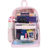 JanSport 25.5L Clear Pack – Large Transparent Mesh Bottom, Clear(Pink Ice)